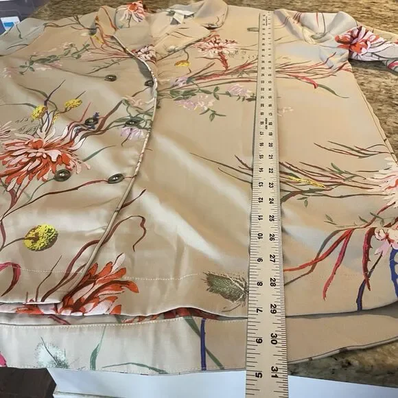 y2k style oversized H&M bohemian floral print kimono blazer size large - Picture 10 of 10